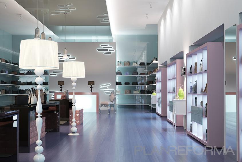 Tienda Estilo contemporaneo Color azul, rosa, plateado  diseñado por Áurea Espacios | Interiorista | Copyright Áurea Espacios