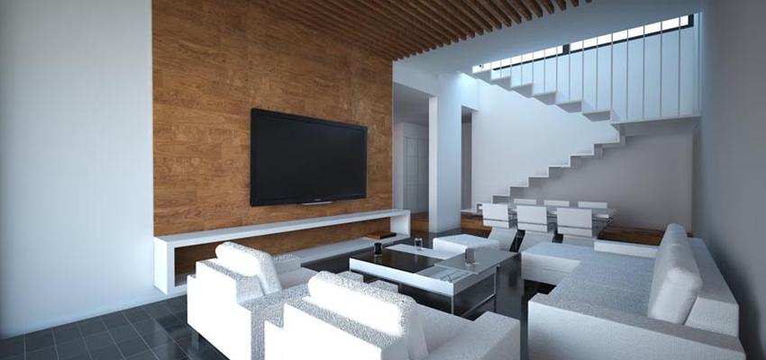 Salon, Escalera style mediterraneo color marron, blanco, gris  diseñado por Made_ll by J.Enrique Leo López | Arquitecto 