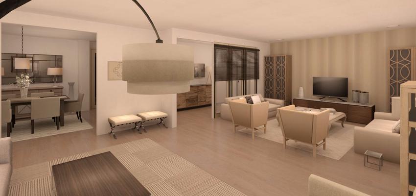 Salon Estilo contemporaneo Color beige, marron, blanco  diseñado por BR&C arquitectos | Arquitecto 