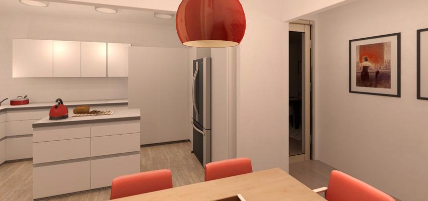 Cocina Estilo contemporaneo Color rojo, beige, blanco  diseñado por BR&C arquitectos | Arquitecto 