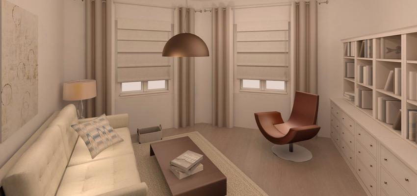 Sala de la TV Estilo contemporaneo Color beige, marron, marron  diseñado por BR&C arquitectos | Arquitecto 