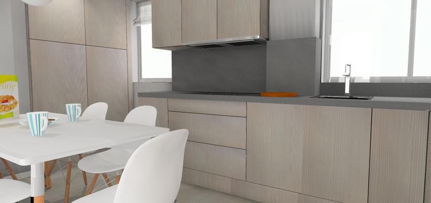 Cocina style contemporaneo color beige, blanco, gris  diseñado por Estudio 5s | Interiorista | Copyright estudio5s