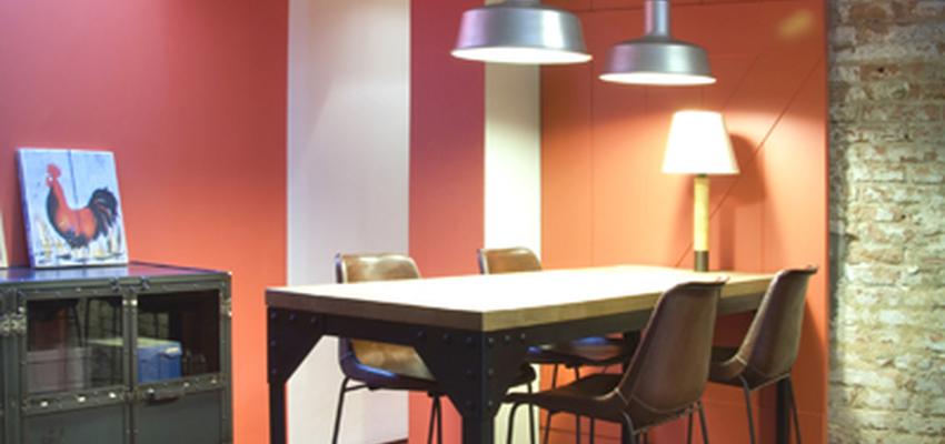 Comedor, Loft style eclectico color rojo, rosa, negro  diseñado por pz | Arquitecto | Copyright FOTO: ALEJANDRA VILAMALA REIG