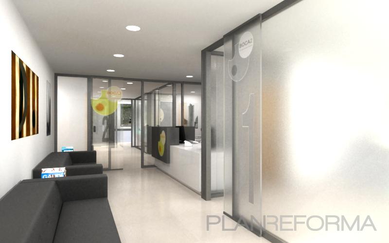 Recibidor, Pasillo, Oficina style vanguardista color blanco, gris, gris  diseñado por Delsur Arquitectos | Arquitecto | Copyright Si