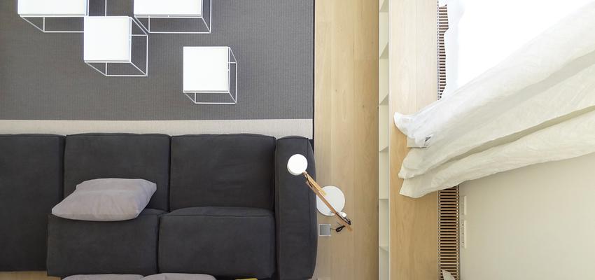 Salon, Loft style contemporaneo color marron, gris, negro  diseñado por Patricia Planell | Arquitecto | Copyright Jose Maria Molinos