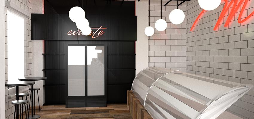 Tienda Estilo moderno Color rojo, negro, plateado  diseñado por Desde Cero Estudio | Interiorista | Copyright Desde Cero Estudio