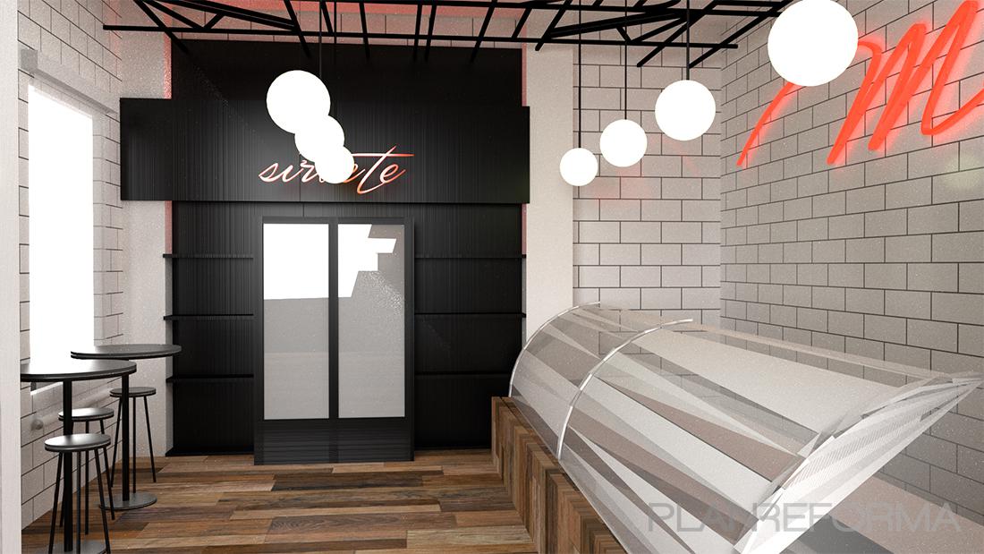 Tienda Estilo moderno Color rojo, negro, plateado  diseñado por Desde Cero Estudio | Interiorista | Copyright Desde Cero Estudio