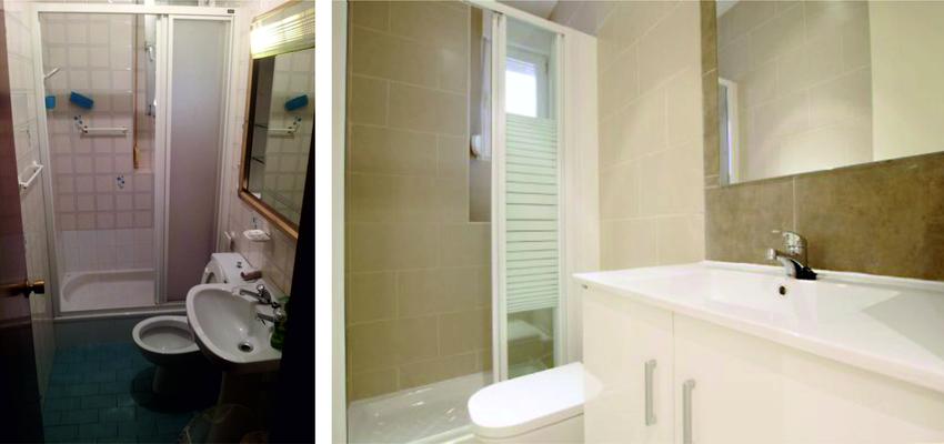 Baño style contemporaneo color marron, blanco  diseñado por MPC_Arquitecto | Arquitecto | Copyright Propietario de la imagen ANTES: Miguel Pérez, Propietario de la imagen DESPUES: propietario del piso, José Sillero (Autorizado)