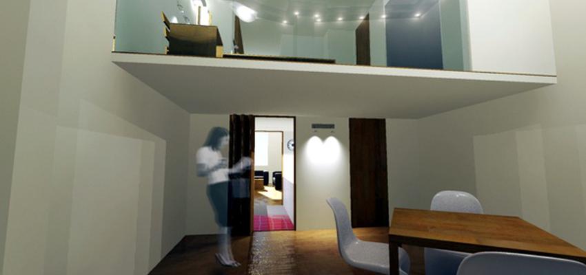 Estudio style contemporaneo color marron, gris  diseñado por EspañaITE - IgnacioEscribanoArquitectura | Arquitecto 