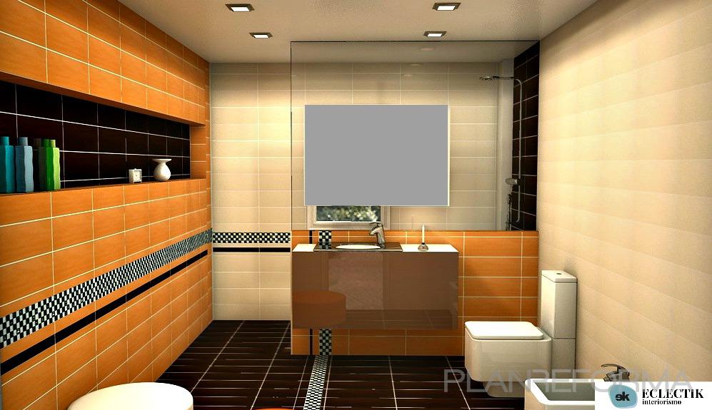 Baño style contemporaneo color ocre, blanco  diseñado por eclectik interiorismo | Interiorista 