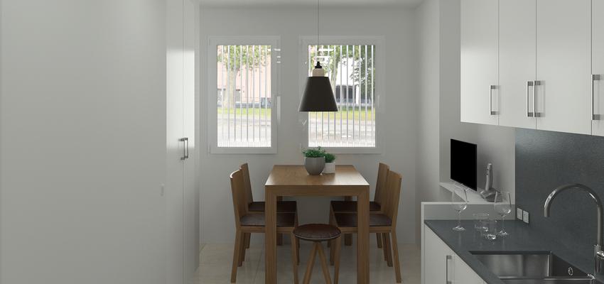 Cocina Estilo moderno Color marron, blanco, gris  diseñado por ARQUIVOLTA | Arquitecto Técnico | Copyright Imagen de Arquivolta