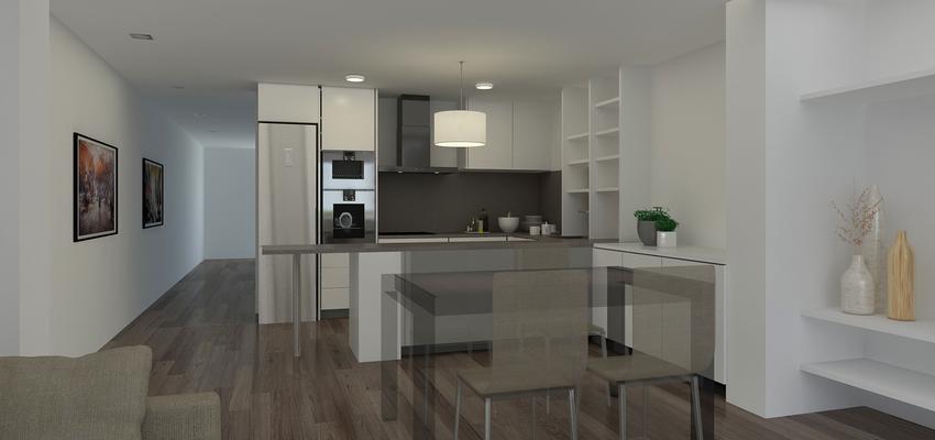 Comedor, Cocina Estilo moderno Color marron, beige, gris  diseñado por ARQUIVOLTA | Arquitecto Técnico | Copyright Imagen de Arquivolta