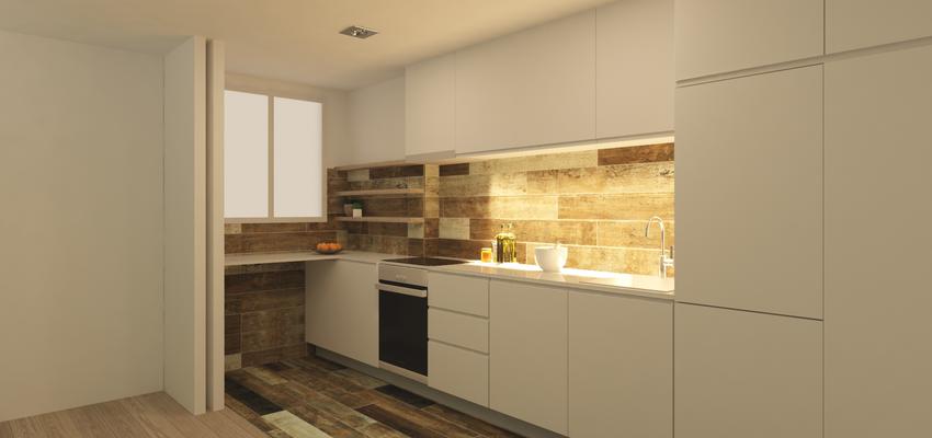 Cocina Estilo moderno Color marron, blanco, gris  diseñado por ARQUIVOLTA | Arquitecto Técnico | Copyright Arquivolta Sant Cugat SL