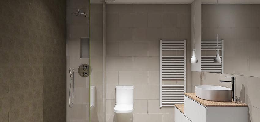 Baño Estilo moderno Color marron, marron, blanco  diseñado por ARQUIVOLTA | Arquitecto Técnico | Copyright Arquivolta Sant Cugat SL