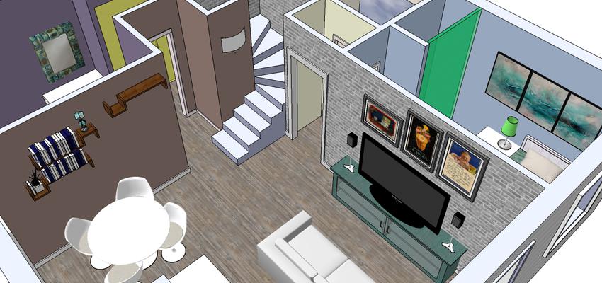 Dormitorio, Comedor, Cocina style contemporaneo color beige, blanco  diseñado por ISABEL Mª | Arquitecto Técnico 