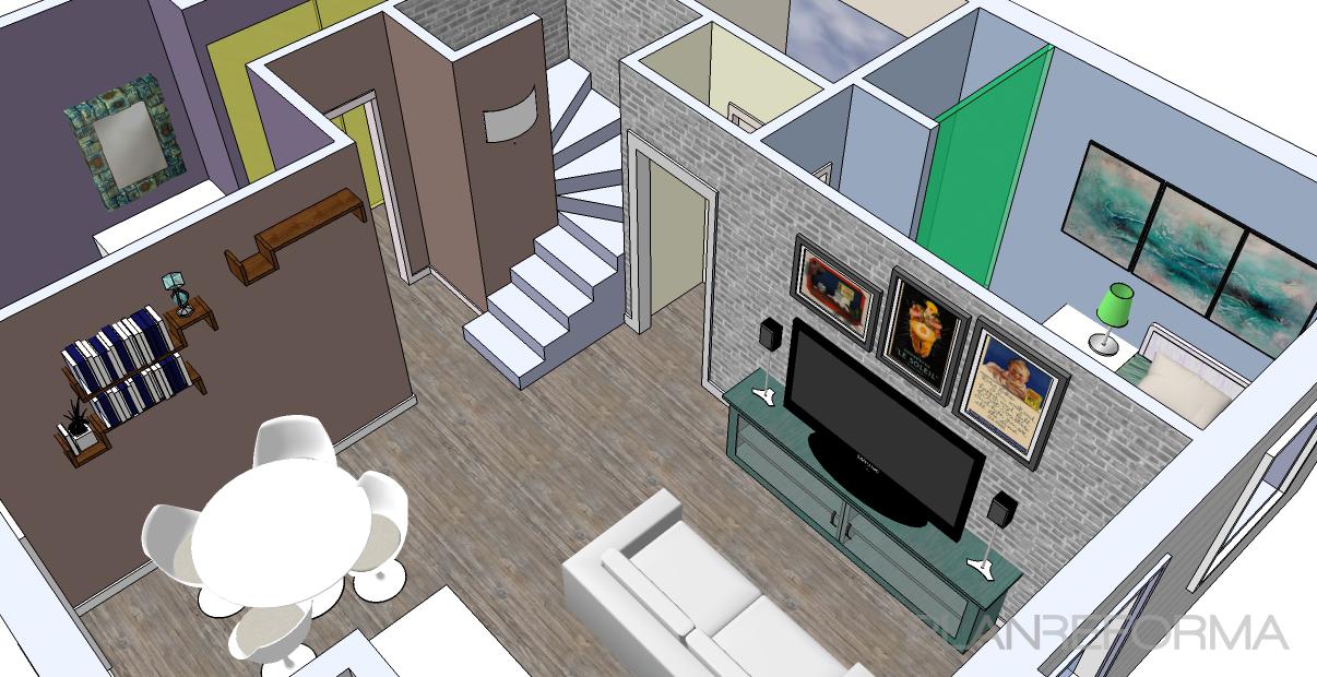 Dormitorio, Comedor, Cocina style contemporaneo color beige, blanco  diseñado por ISABEL Mª | Arquitecto Técnico 