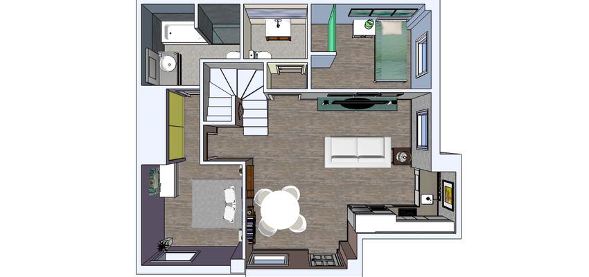 Estudio, Salon, Loft style contemporaneo color beige, marron, blanco  diseñado por ISABEL Mª | Arquitecto Técnico 