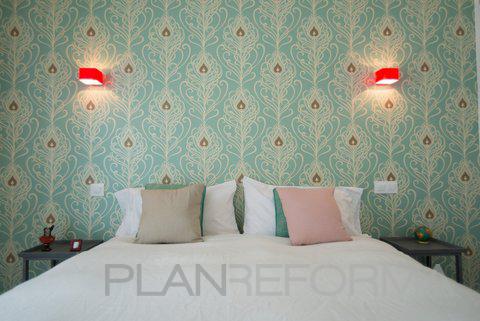 Dormitorio style eclectico color verde, beige, plateado  diseñado por AntonioQuiros | Arquitecto Técnico 