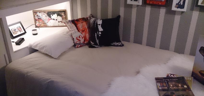 Dormitorio style moderno color beige, blanco, negro  diseñado por [ interitect ] | Interiorista | Copyright Rubén Couso