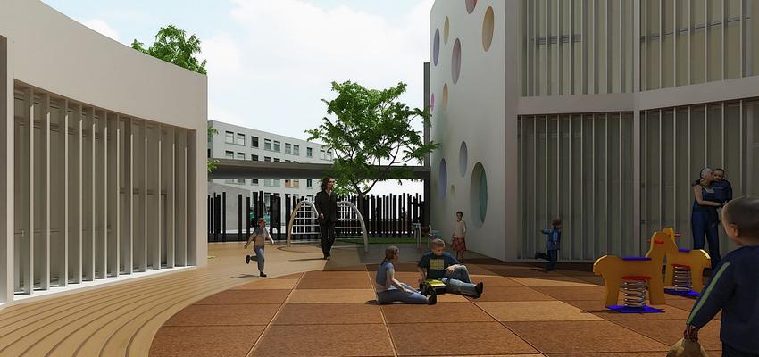 Exterior, Niños style vanguardista color marron, gris  diseñado por Disev Arquitectura | Arquitecto 