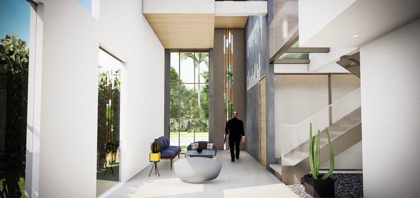 Recibidor, Sala de la TV, Loft Estilo moderno Color marron, blanco, gris  diseñado por javier andres rojas duarte | Arquitecto | Copyright Javier Rojas Arquitecto