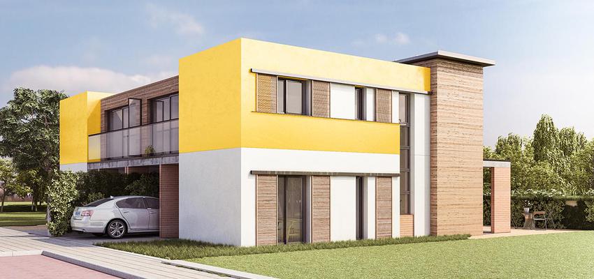 Exterior Estilo moderno Color amarillo  diseñado por Controller arquitectura e ingeniería | Ingeniero 