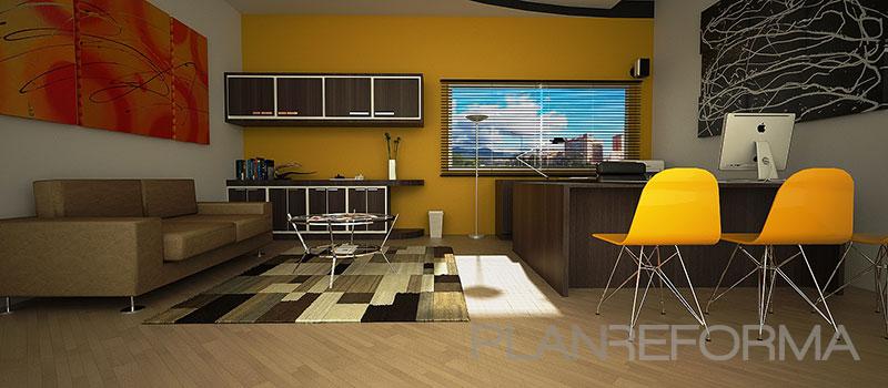 Oficina style moderno color ocre, marron, marron, blanco  diseñado por Proynova | Arquitecto 