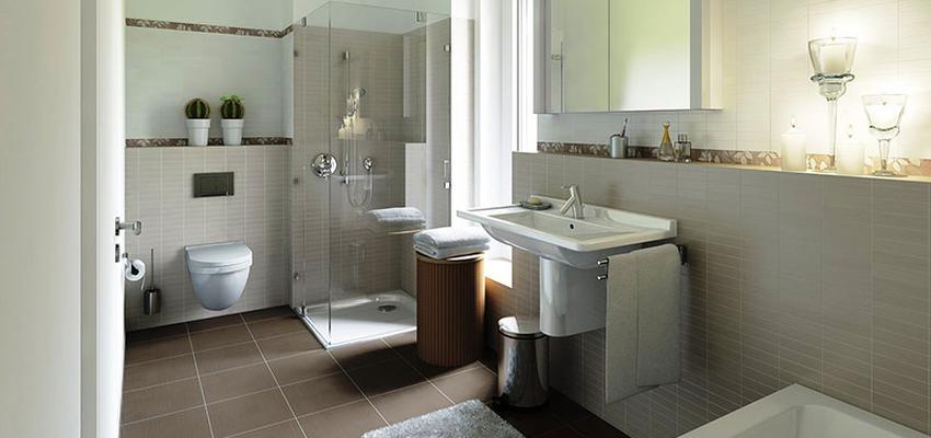 Baño style moderno color marron, beige, blanco  diseñado por Proynova | Arquitecto 