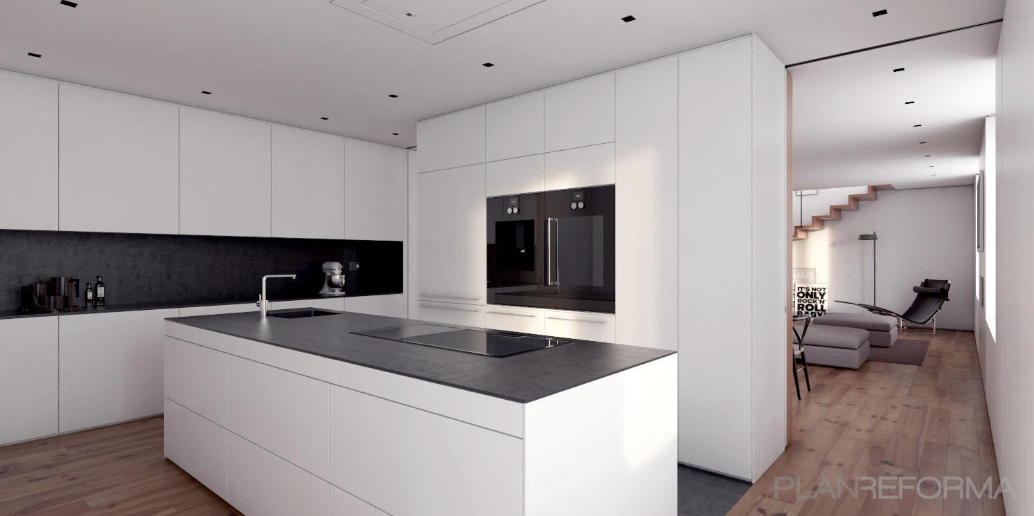Cocina Estilo moderno Color blanco, gris, negro  diseñado por Habitatsalut Interiorismo Saludable | Interiorista 
