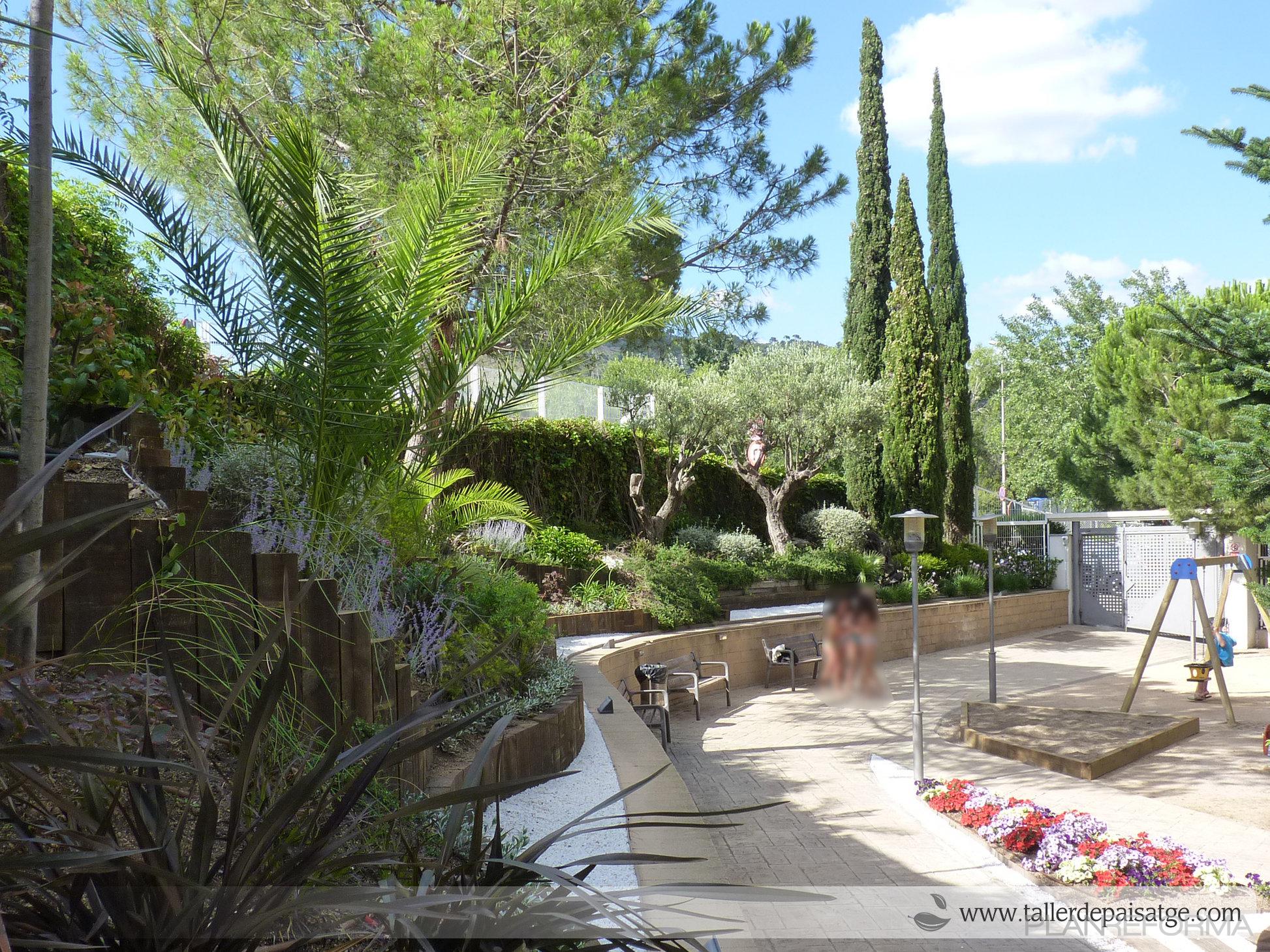 Exterior, Jardin style mediterraneo color verde, marron, beige, blanco  diseñado por Eva Vidal Mateu - Taller de Paisatge | Paisajista 