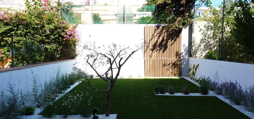 Patio, Exterior, Jardin Estilo mediterraneo Color verde, marron, blanco  diseñado por Eva Vidal Mateu - Taller de Paisatge | Paisajista | Copyright www.tallerdepaisatge.com