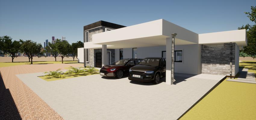 Porche, Jardin Estilo mediterraneo Color ocre  diseñado por Felipe Alejandro Muñoz Arellano | Arquitecto 