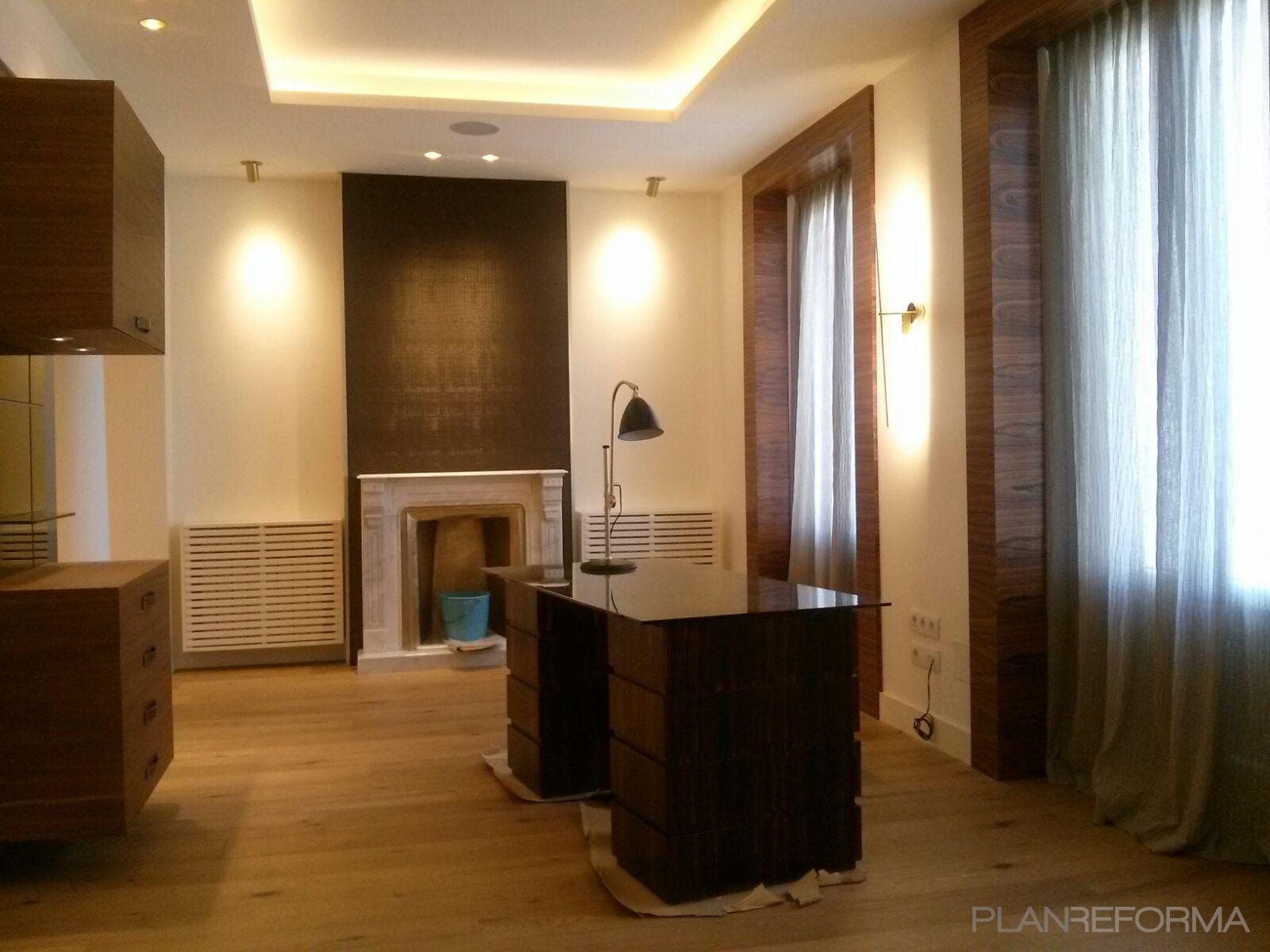 Salon Estilo contemporaneo Color marron, marron, beige  diseñado por Galera & Murano | Gremio 