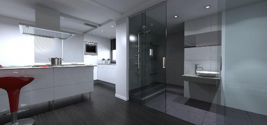 Baño, Estudio, Cocina style contemporaneo color rojo, marron, blanco, gris  diseñado por dpvdisseny  | Interiorista | Copyright dpvdisseny.com