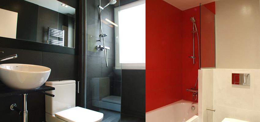 Baño style moderno color rojo, blanco, gris  diseñado por Floc Products S.L. | Arquitecto 