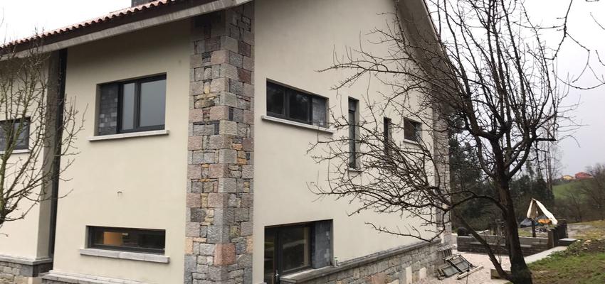 Exterior Estilo eclectico Color rosa, beige, gris  diseñado por Métricâ Zero | Reformista, constructor 