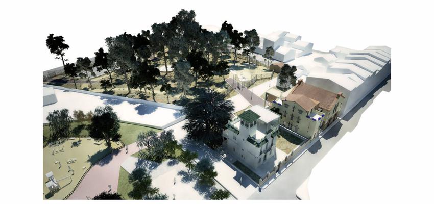 Exterior, Jardin style moderno color verde, beige, marron  diseñado por David Marti Aguiar | Arquitecto 