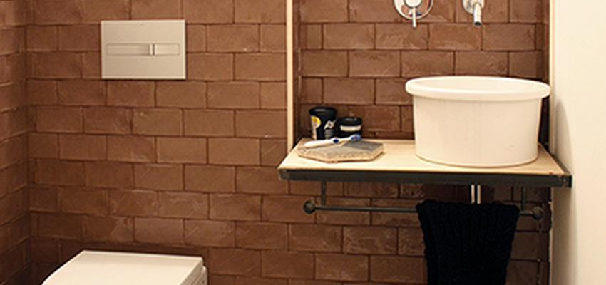 Baño Estilo vintage Color beige, marron, blanco, negro  diseñado por Victoria Aragonés Gomá | Arquitecto | Copyright Victoria Aragonés