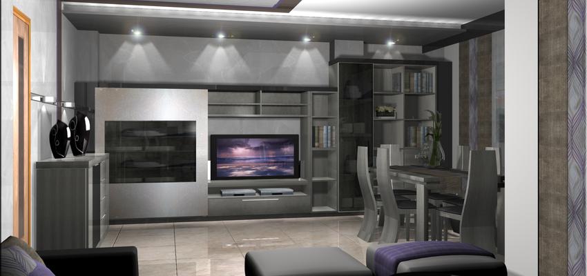 Comedor, Salon style moderno color marron, gris, gris  diseñado por Cynthia Roman (Diseño de Interior) | Interiorista 