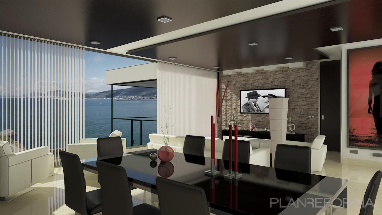 Salon style moderno color rojo, marron, marron, negro  diseñado por Jose | Arquitecto Técnico 