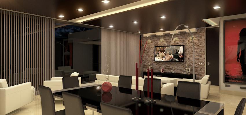 Salon style moderno color beige, beige, marron, blanco, negro  diseñado por Jose | Arquitecto Técnico 