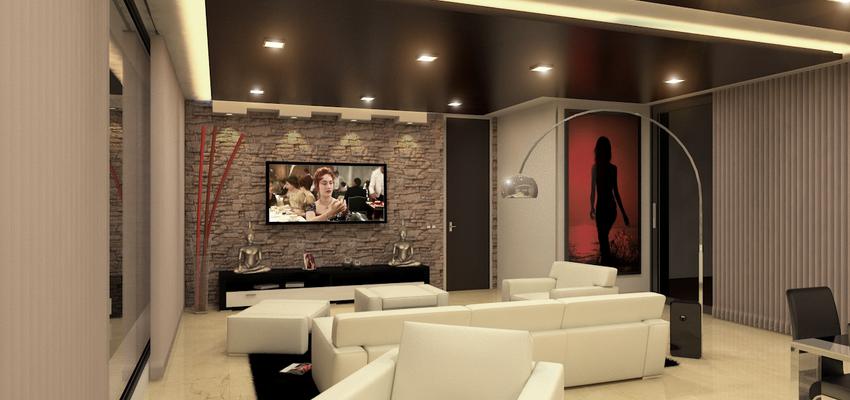 Salon style moderno color beige, beige, marron, negro  diseñado por Jose | Arquitecto Técnico 