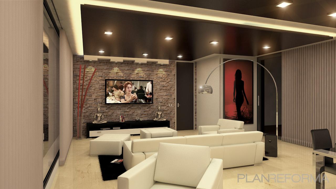 Salon style moderno color beige, beige, marron, negro  diseñado por Jose | Arquitecto Técnico 
