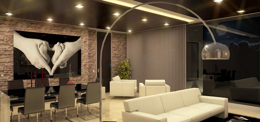 Salon style moderno color beige, marron, blanco, negro  diseñado por Jose | Arquitecto Técnico 