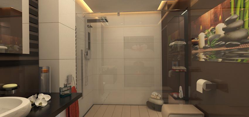Baño style moderno color beige, marron, marron, blanco  diseñado por Jose | Arquitecto Técnico 