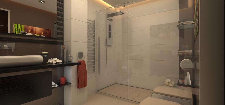 Baño style moderno color marron, beige, marron, blanco  diseñado por Jose | Arquitecto Técnico 