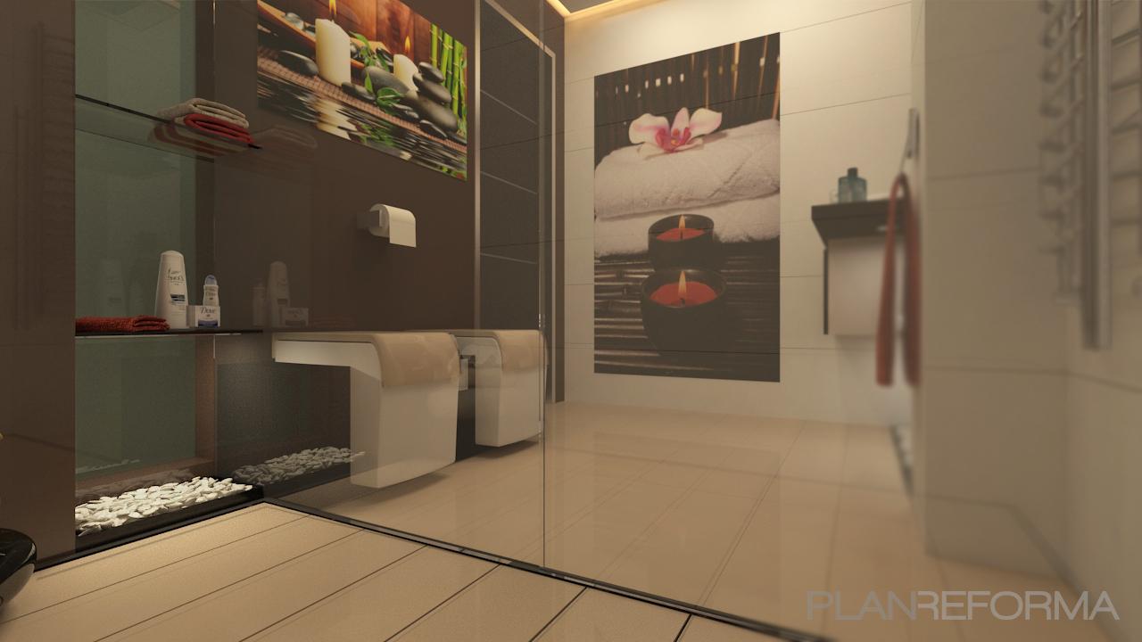 Baño style moderno color beige, marron, marron  diseñado por Jose | Arquitecto Técnico 