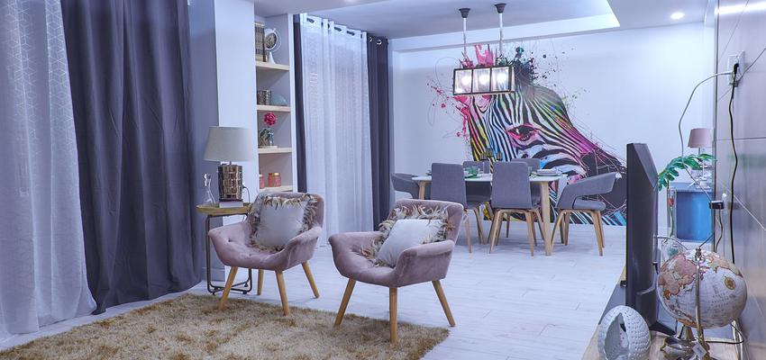 Comedor Estilo moderno Color rosa, blanco, gris  diseñado por Carmen Ferreira Style House. SL | Gremio | Copyright Imagen cedida por Ymascreativos