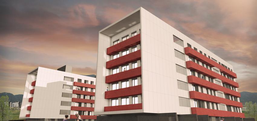 Balcon, Exterior Estilo moderno Color rojo  diseñado por b43 arquitectos | Arquitecto 