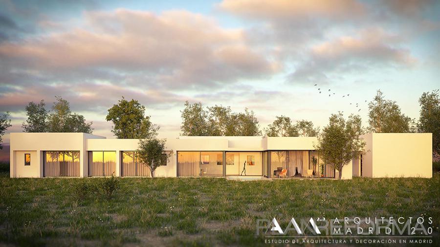Exterior style moderno color blanco, negro  diseñado por Arquitectos Madrid 2.0 | Arquitecto 
